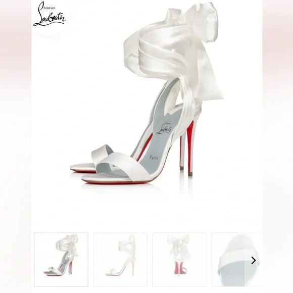 Christian Louboutin Ivory Sandale Du Desert - Picture 1 of 7